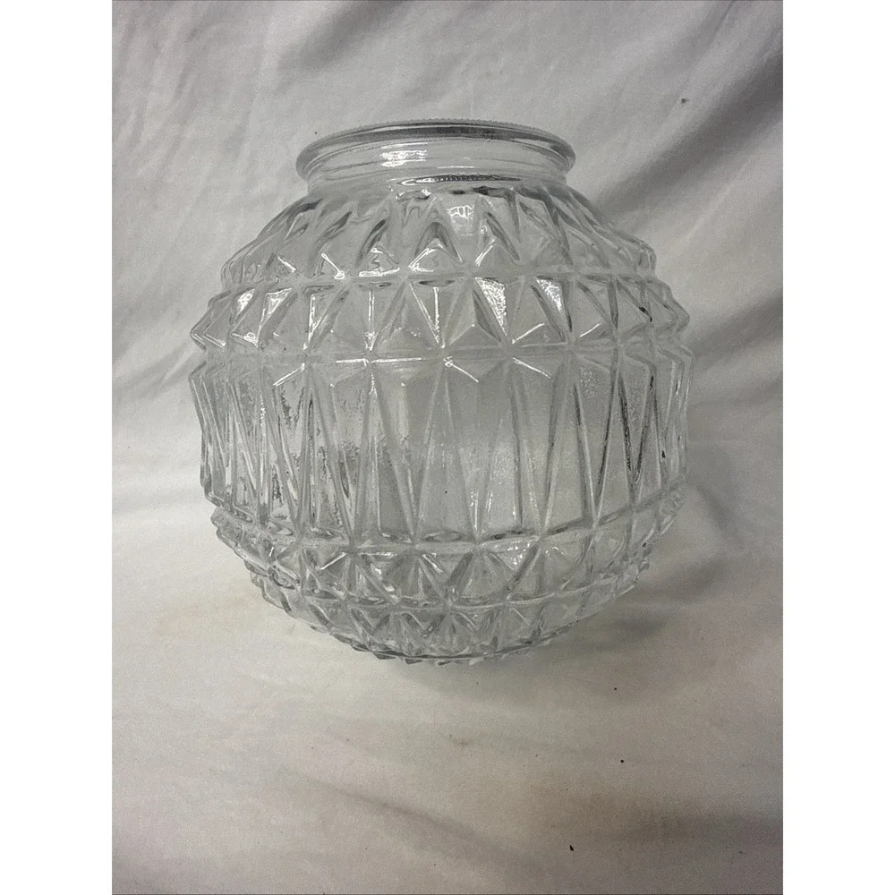 Globe Ceiling Art Deco Vintage. Clear, Stunning! 6